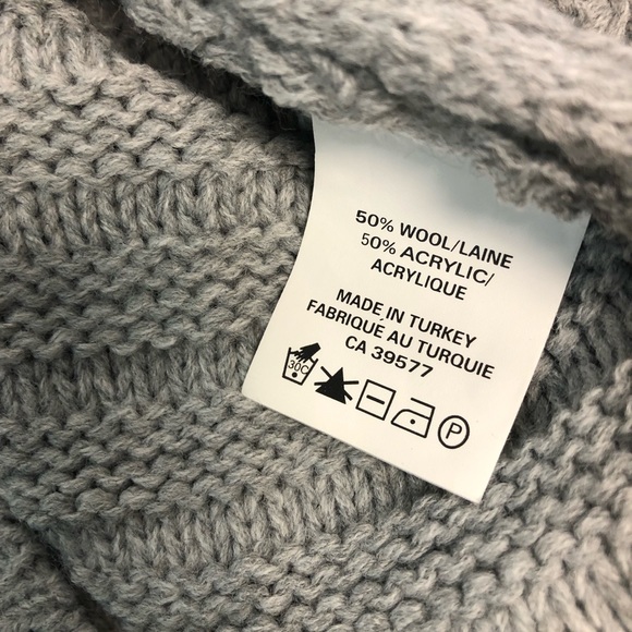 Practical Grey Wool Turkish Sweater stretch crew neck Red Roza Brand rib cuff - Picture 10 of 10